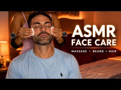 ASMR SIN HABLAR 😴 Masaje Facial y Barba | No Talking Face Massage & Relaxing Sounds
