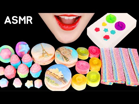 CHOCOLATE DIY ASMR MACARON ASMR RAINBOW JELLY ASMR EDIBLE TAPE MUKBANG ASMR