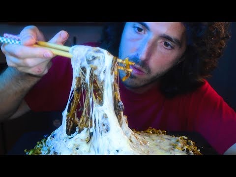 ASMR CHEESY BLACK BEAN NOODLE * JAJANGMYEON * | ANGRY EATING | NO TALKING | NOMNOMSAMMIEBOY