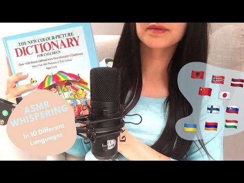 ASMR Whispering 📖 Book 📖 In 10 Languages Part 2 + Tapping 🌙