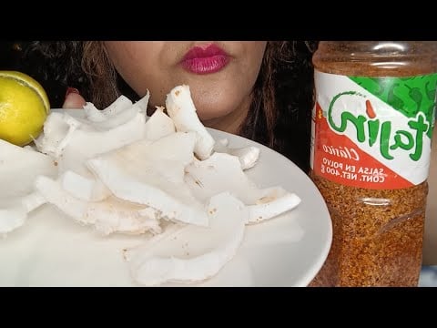 ASMR Comiendo COCO con tajin y limón