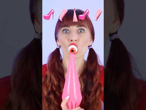 ASMR Pink Candy, Gummy Jelly Cinderella Shoes, Gummy Eyeballs