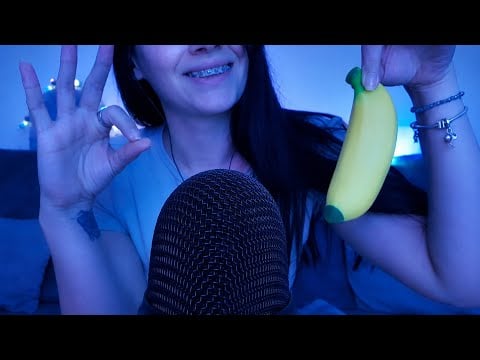 🍌 ASMR Mic Sounds with Banana ✨ No Talking