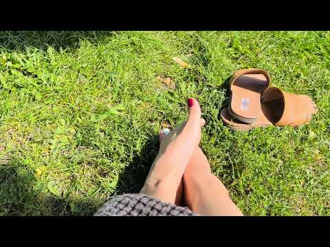 ASMR summer bare feet in grass