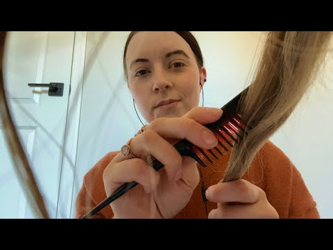 ASMR Friend Styles Your Hair (real hair & magazine sounds)