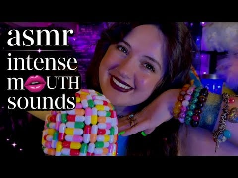 ASMR Intense Mouth Sounds 💋 Personal Attention + Face Touching ✨ Bracelet Sounds