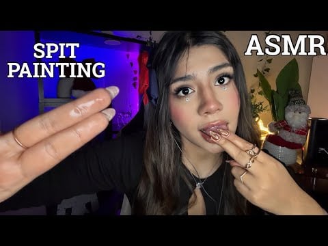 ASMR ESPAÑOL / SPIT PAINTING extra  REALISTA + BABA EXTREMA para DORMIR