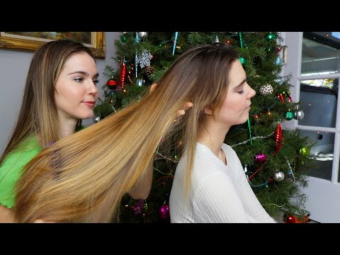 ASMR TWINS Hair Brushing, Sleepy Chit Chat, & Soft Singing (whispered)