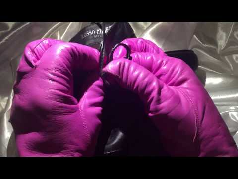 LEATHER GLOVES 💟 Playing with a long Leatherlook Boot 💟  [[ASMR]]