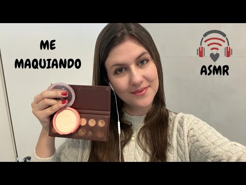 ASMR CASEIRO | Me maquiando, sons relaxantes para dormir rápido 💄