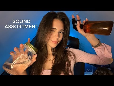 ASMR Sound Assortment ♡ Water Sounds, Brushing, Wooden Tapping, Scissors & More