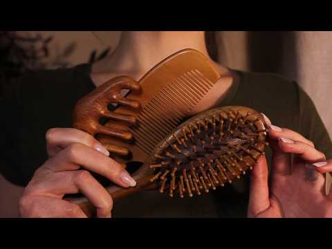 ASMR Brushing Your Hair | Wooden brushes only (no talking, layered sounds, invisible hair)