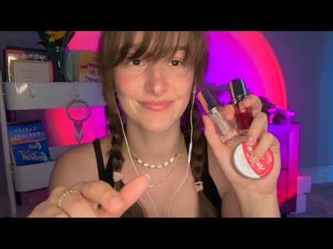 ASMR Lipgloss + Mouth Sounds | applying lipgloss on you with mouth sounds and whispers…
