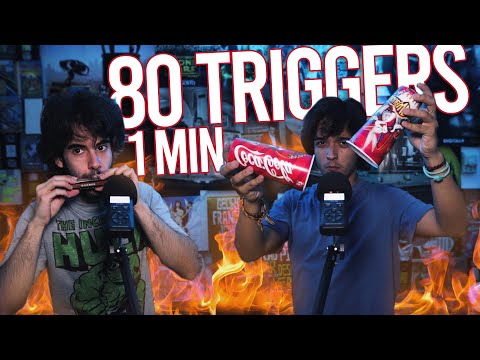 ASMR 80 TRIGGERS EN 1 MINUTO (DUERME RÁPIDO)