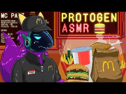 [Furry ASMR] Protogen serves you at McDonald's🥤🍔🍟[McDonald's ASMR] [Whispering]