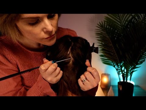 ASMR: A Real Person Mom & Daughter Scalp Check & Scalp Treatment