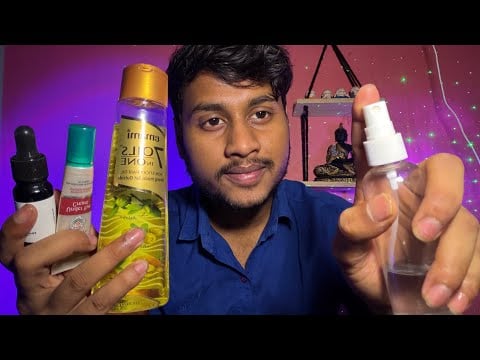 ASMR Let Me Melt Your Stress  Face Massage, Ear Cleaning & Haircut for Sleep 😴