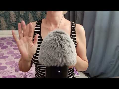 ASMR Pure Tingles:  Black Gloves &  Fluffy Mic (No Talking)