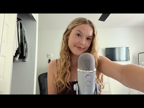 ASMR close up whispering ramble and random triggers (I’M BACK!!)