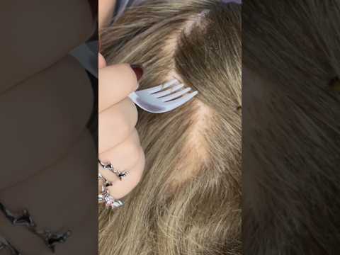 Brush your hair with fork 🍴 #asmr #satisfying #visualtingle #relaxing #relax