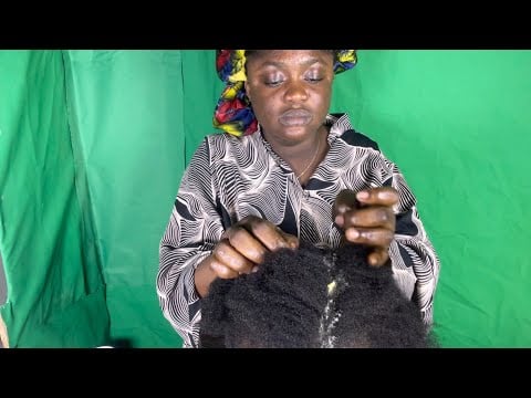 asmr ✨ relaxing shea butter massage on parted natural hair with gum cracking sound
