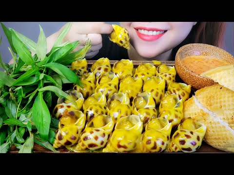 ASMR EATING GARLIC BUTTER SAUCE WITH SWEET SNAILS EATING SOUNDS LINH ASMR