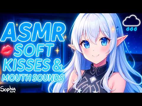 ASMR Soft Kisses & Mouth Sounds (No Talking & Rain)