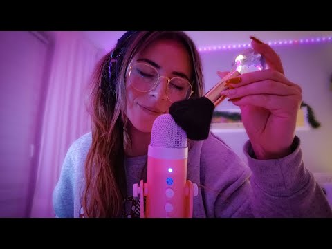 ASMR mouth sounds, deep mic brushing, scratching..😴 (no talking)