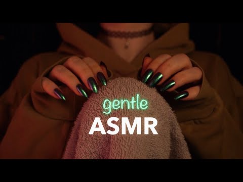 ASMR | extra gentle Towel Scratching & Mouth Sounds - no talking, blue yeti, ambience