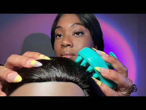 ASMR| Friend Gives You A Scalp Massage In Class| Scratching, Brushing, Braiding