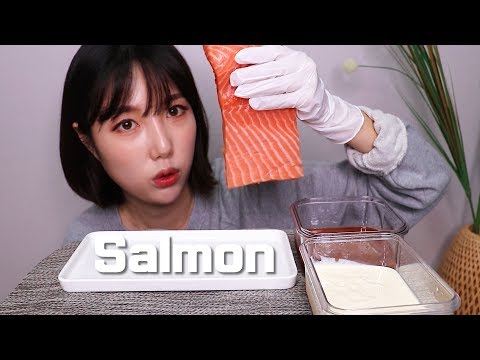 [ASMR] 대왕연어 나도 드디어! Salmon mukbang #연어먹방#연어asmr#연어#Salmon#mukbang#