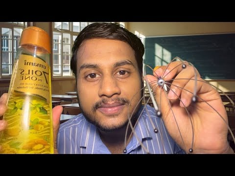 ASMR Friend Doing Head & Face Massage in Class 💆‍♂️ Personal Attention 😴