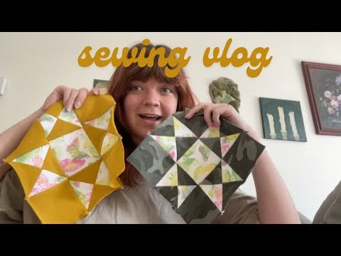 asmr sewing vlog 🪡🧵+ ohio star 🌠 quilt block tutorial (as a beginner)
