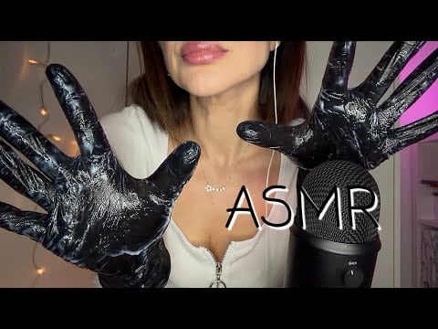 ASMR| LOTION SOUNDS WITH BLACK LATEX GLOVES 🖤 (No Talking)