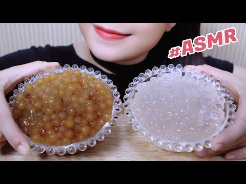 ASMR golden and crunchy tapioca pearls/BOBA . Satisfying sticky crunchy EATING SOUNDS | LINH-ASMR