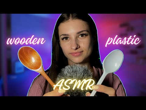 ASMR🎙️💋EATING YOUR FACE👄☺️WOODEN OR PLASTIC SPOON🥄🪵