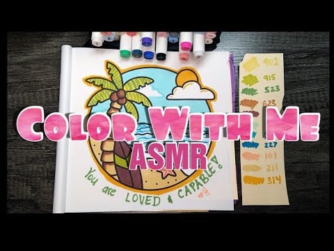 Tropical Beach: Color With Me 🎨 Alcohol Brush Markers 🖊️ Soft Spoken 