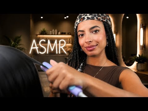 ASMR Cabeleireira Faz Chapinha no Seu Cabelo Até Você Dormir 😴💇🏻‍♀️