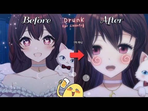 [ASMR] 천사 버츄얼의 레전드 술꼬장🍺귀청소 Drunk angels clean your ears, 酔った天使の耳かき