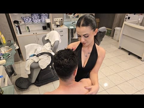 💈SLIPPERY & PLAYFUL ASMR TOUCHES 💦 | ARIA’S FOAMY HEAD, FACE, ARM & BACK MASSAGE w/ SOFT SCRATCH