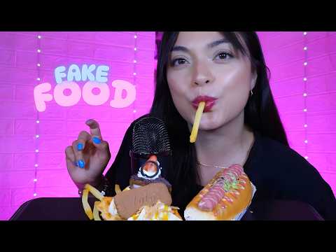 ASMR Realistic Fake Food Feast 🍰🌭🍟 | Tingly Mouth Sounds