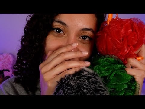 ASMR *SOFT & COZY* Mouth Sounds + Loofah ASMR 😴 (background asmr)