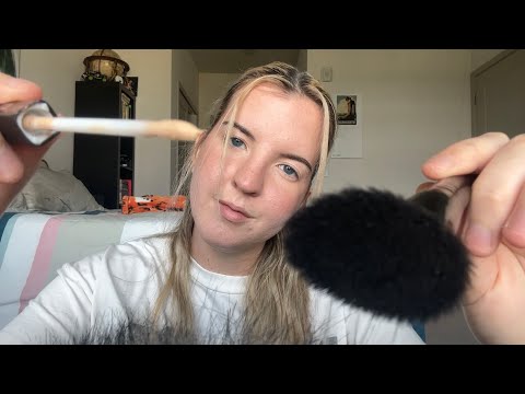 doing your makeup (face brushing, personal attention)