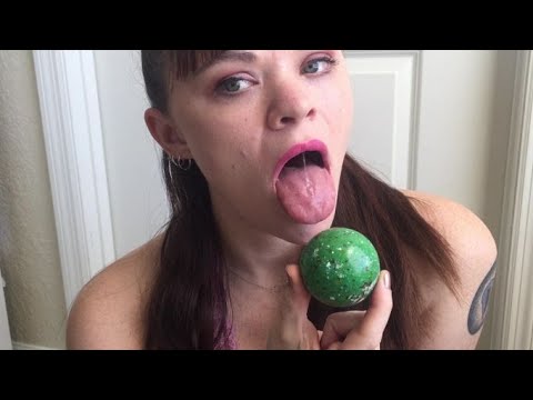 ASMR XL Jawbreaker Drool Teaser 💚satisfying Sunny mouth sounds