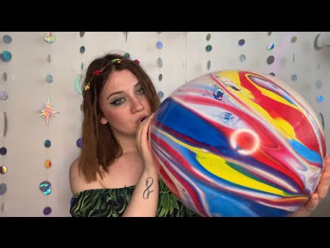 ASMR | Blowing + Popping Highly INFLATED Balloons With Rubber Gloves 🧤| Spit Painting