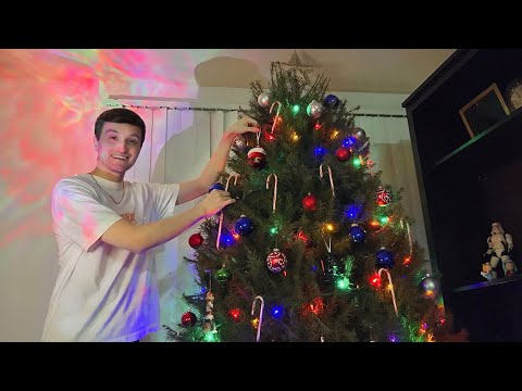 ASMR | Decorating My Christmas Tree with Me 🎄💤 (w/ Fireplace Sounds)