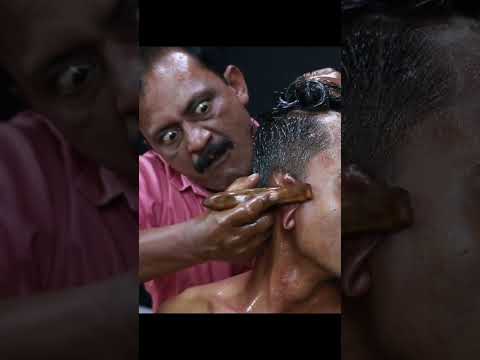 Our Big Eyes Barber Is Amazing | Oily Massage | Cracking Massage By Big Eyes Barber ASMR #shorts