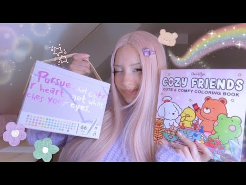 ASMR | Color with me "Cozy Friends" by Coco Wyo🌙 using Arrtx markers 🪷