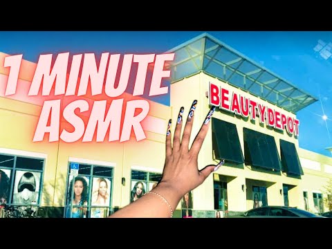 1 minute public ASMR with XXL NAILS | tapping on weave! | Sneaking ASMR