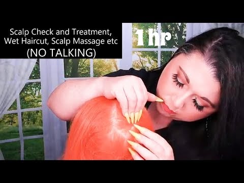 ASMR Hair Salon Roleplay Compilation (NO TALKING) Scalp Check and Treatment, Scalp Massage, Haircut